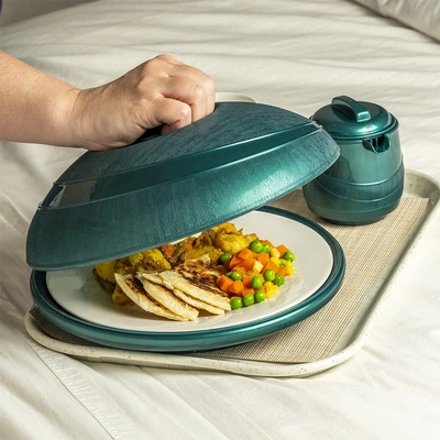 12pk Moderne Plate Cover Insulated Green