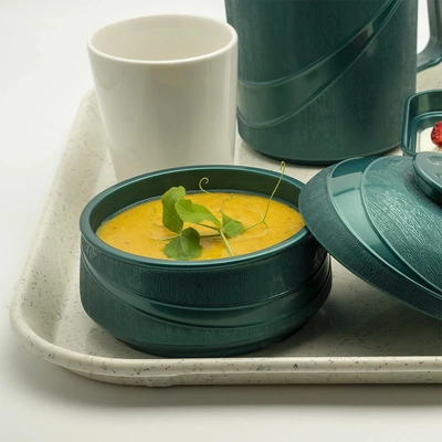 12pk Moderne Soup Bowl Insulated Green