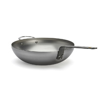 De Buyer Wok Rounded with Handle Mineral B Ø32