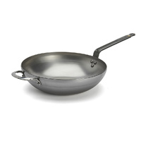 De Buyer Wok Rounded with Handle Mineral B Ø32
