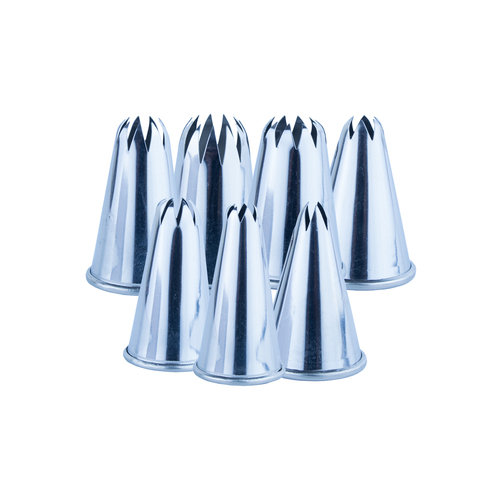 DECORATING TUBE SET 7PC CLOSED STAR S/S